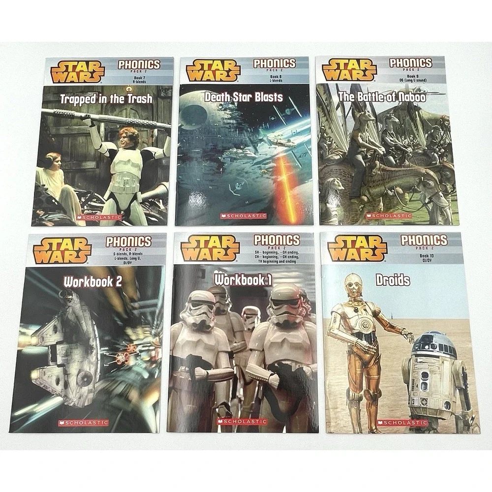 Star Wars Phonics Pack 2 Scholastic 2015 Complete Set 10 Books 2 Workbooks New